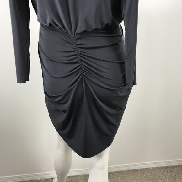 Misa Los Angeles Wrap Front Slinky Mini Dress with Raw Hemlines - Picture 11 of 15